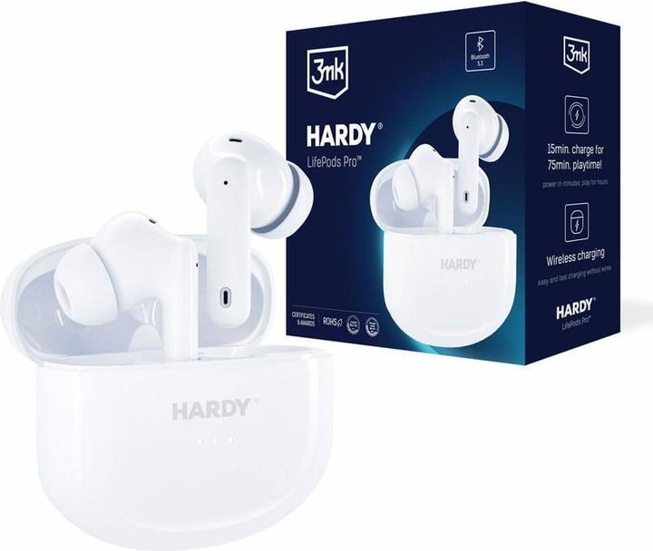 Image du produit 3MK Hardy LifePods Pro słcuhawki bezprzewodowe Bluetooth 5.3 ANC białe/white (ANC, 5.50 h, Sans fil)