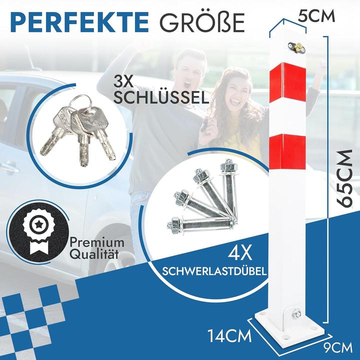 Image du produit Klappbarer Absperrpfosten mit Schlüsseln und Dübeln