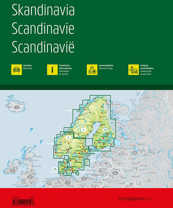 Actual product image Scandinavia, car atlas 1:200,000 - 1:400,000, freytag & berndt