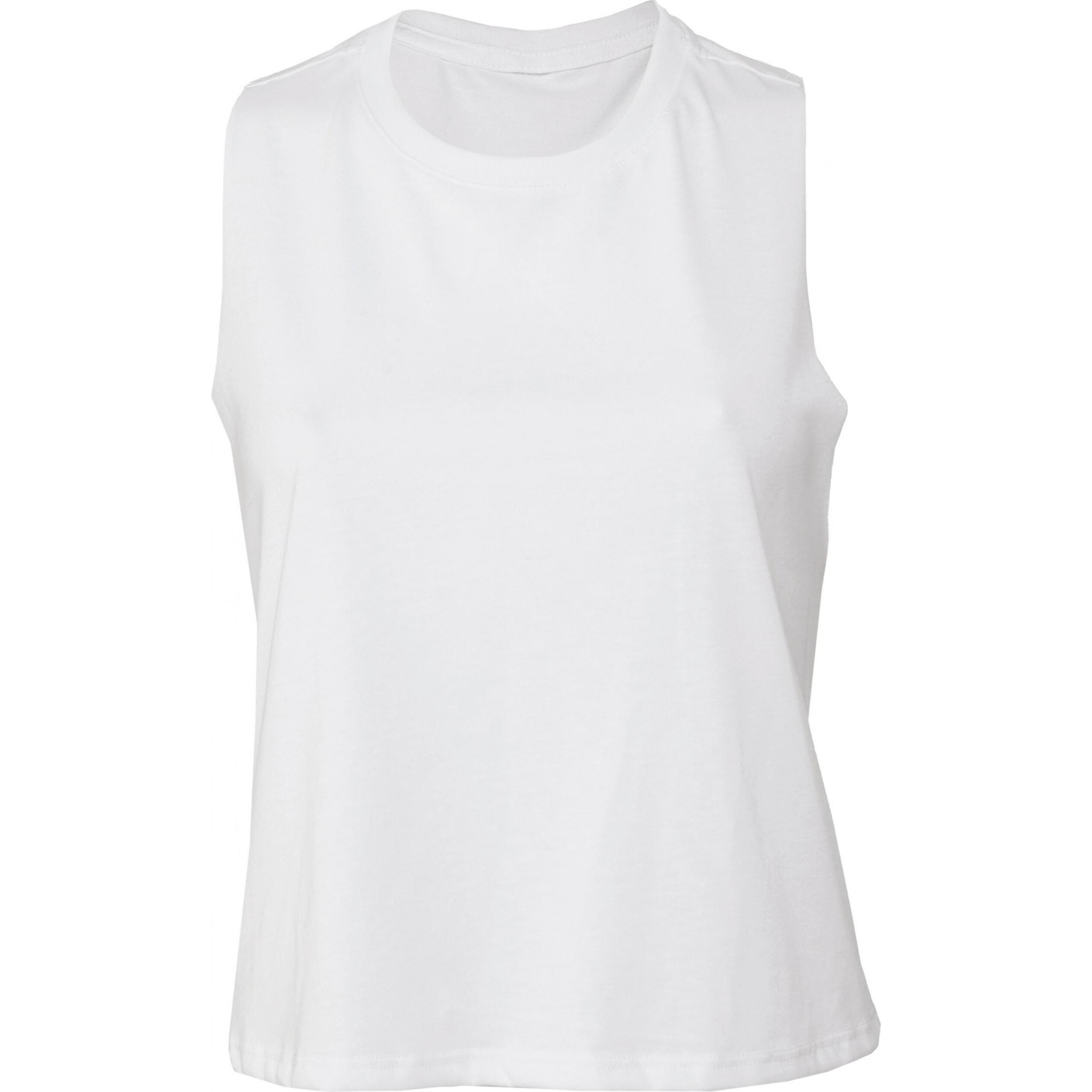 Bella Canvas, Damen, Shirt, Women's Racerback Crop Tank, Weiss, (S)