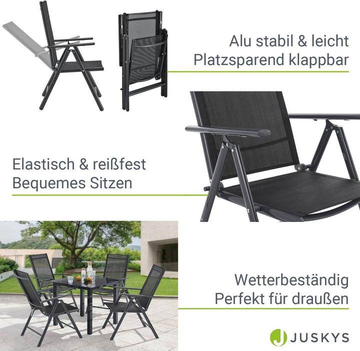Produktbild Juskys Gartengarnitur Milano (80 x 80 x 74 cm)