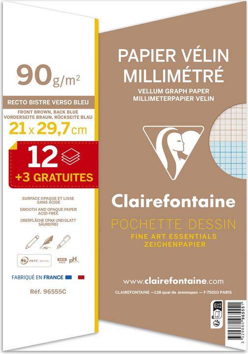 Produktbild Clairefontaine Millimeterpapier (90 g/m², 15x)