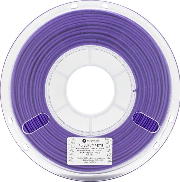 Actual product image Polymaker PolyLite PETG - Purple - 2.85mm (PETG, 2.85 mm, 1000 g, Violet)