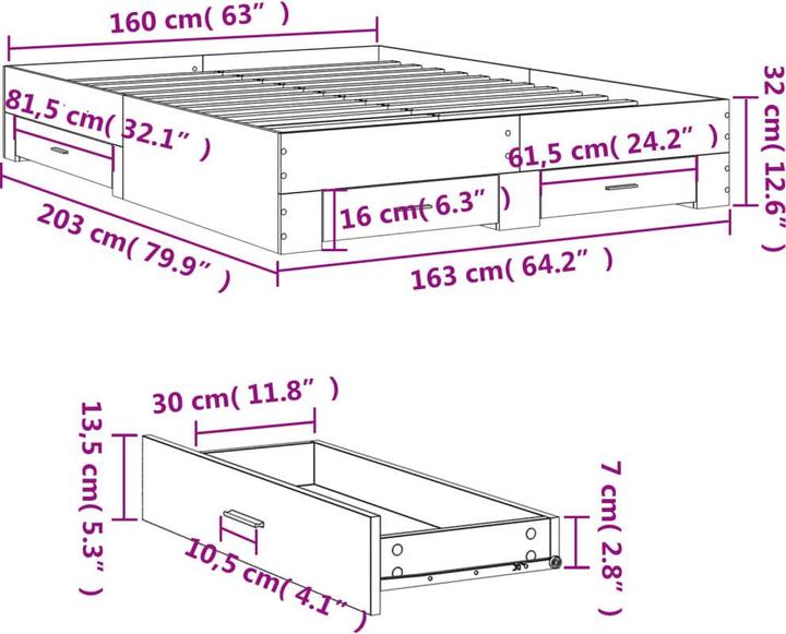 Image du produit vidaXL Bettgestell (160 x 200 cm)