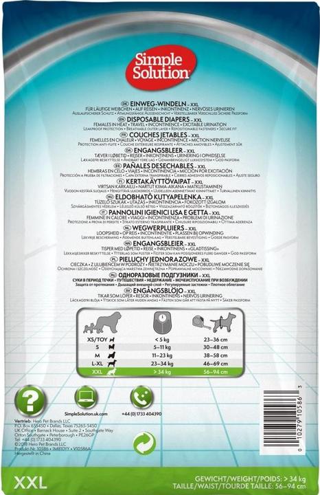 Produktbild Simple Solution Disposable diapers 12 pcs. XXL (Hund)