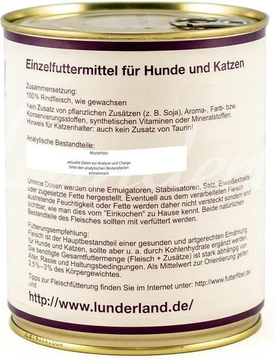 Actual product image Lunderland Can of beef marbled (Adult, 1 pcs., 360 g)