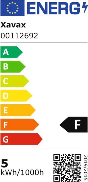Energie-Label Xavax Kerzenlampe (E14, 470 lm, 1x)