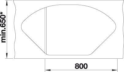 Productafbeelding Blanco Delta II-F (Ingebouwde gootsteen, 104.20 cm, 56 cm)
