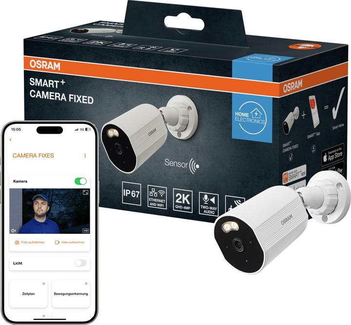Osram SMART+ WIFI OUTDOOR CAMERA FIXED White (2560 x 1440 Pixels)