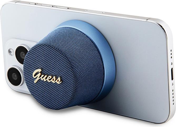 Actual product image Guess głośnik Bluetooth GUWSC3ALSMB Speaker Stand niebieski/blue Magnetic Script Metal (12 h, Electrical connection)