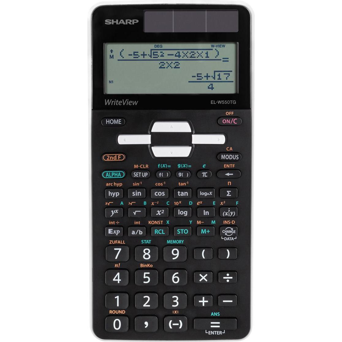 Sharp, Taschenrechner, EL-W550TG Wissenschaftlicher Taschenrechner schwarz/grau (Solarzellen)