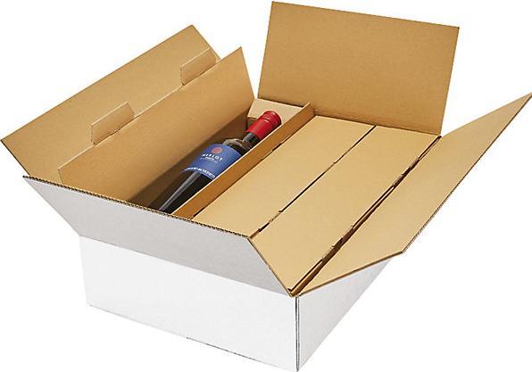 Image du produit kaiserkraft Carton pour bouteilles de vin, blanc, pour 3 bouteilles, à partir de 8 pièces. (1 x)