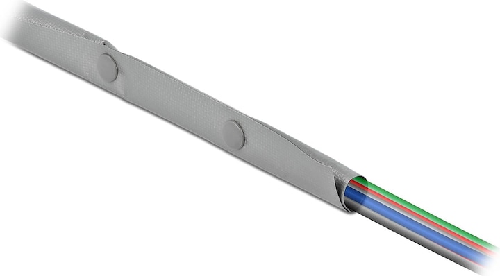 Produktbild Delock Kabelschlauch 2 m x 10 mm, Knopfverschluss Grau (Kabelschlauch, 200 cm)