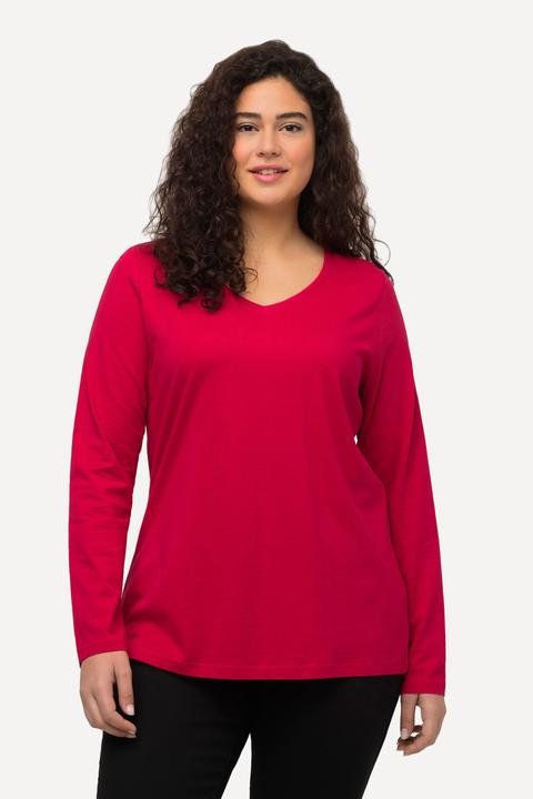 Produktbild Ulla Popken Shirt, Slim, V-Ausschnitt, Langarm (54)