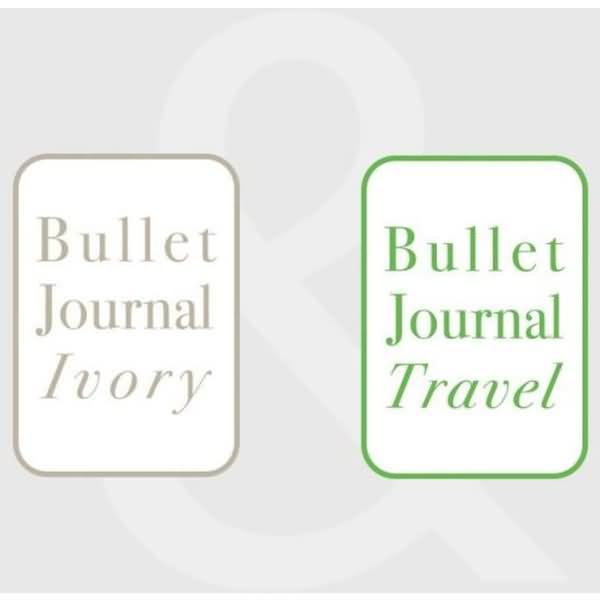 Bullet Journal Modimo, Heft + Block, Einlagen für Bullet Journal 13x21 cm 2er Set 'Travel Ivory'