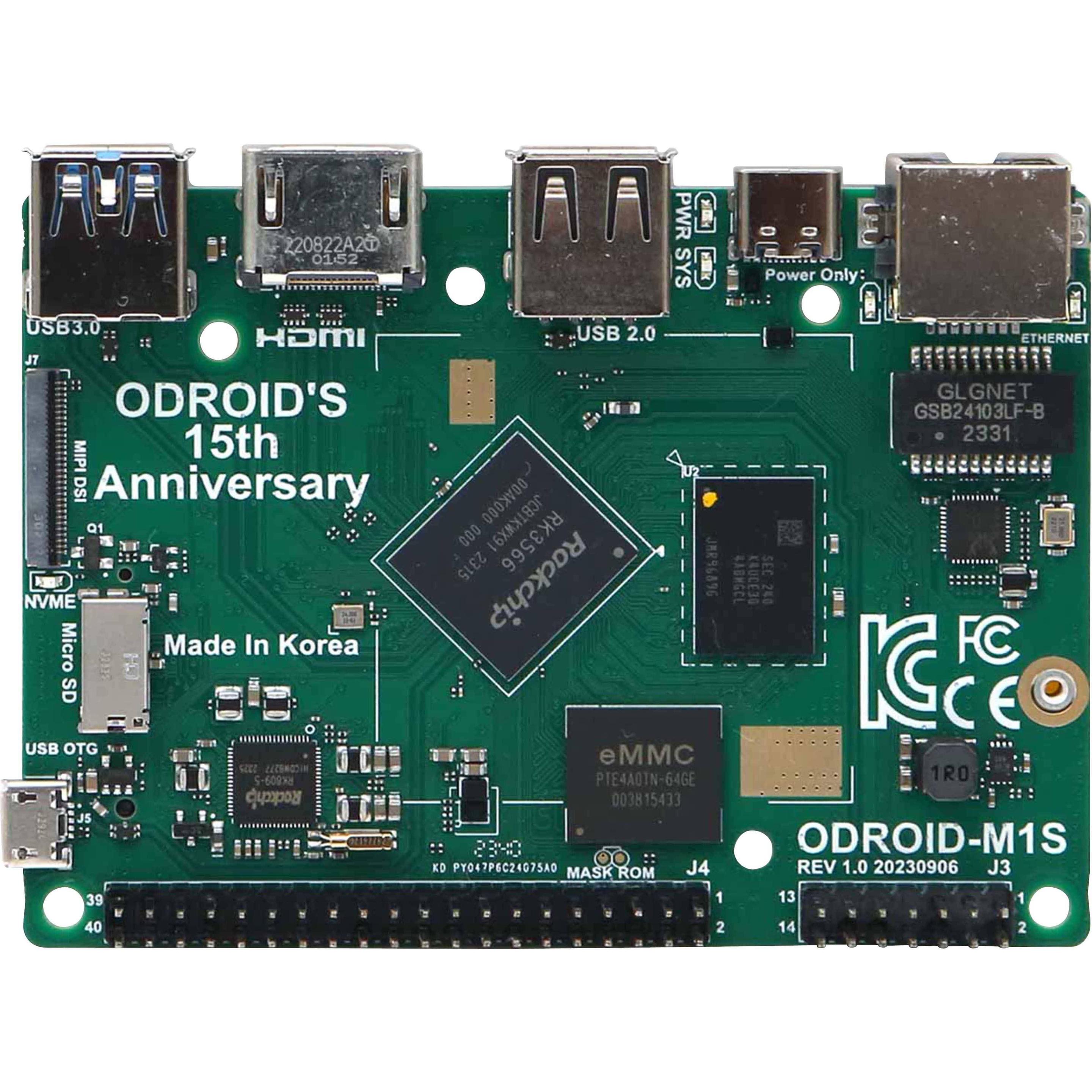 Odroid M1S Einplatinen-Computer mit IO Header, 4 GB RAM, Entwicklungsboard + Kit