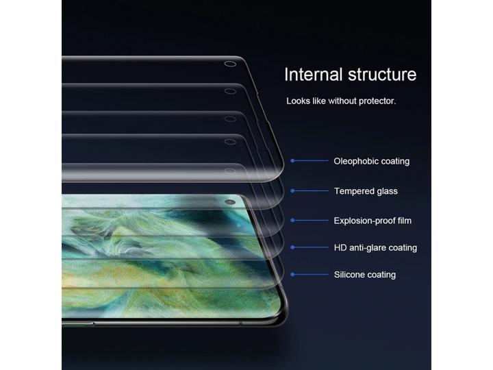 Produktbild Screenguard Oppo Find X2 Pro Full Screen Panzerglas Schutzfolie 2.5D 9H (1 Stk., Oppo Find X2 Pro)