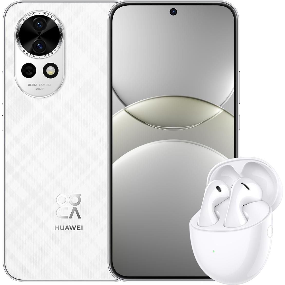 Huawei Nova 13 (Blake-L29D) Bundle (256 GB, Weiss, 6.70", Dual SIM, 50 Mpx, 5G), Smartphone, Weiss