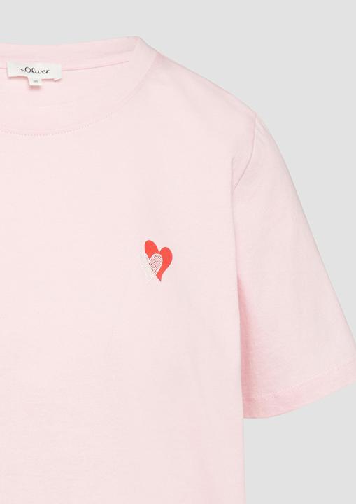 Produktbild S.Oliver T-Shirt T-Shirt im Relaxed Fit mit Herz-Stickerei (42)
