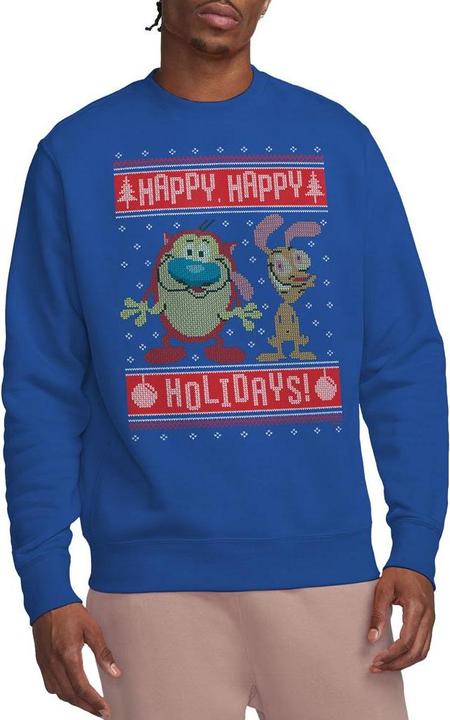 Image du produit Ren & Stimpy - Sweat HAPPY, HAPPY HOLIDAYS - Adulte (XL)