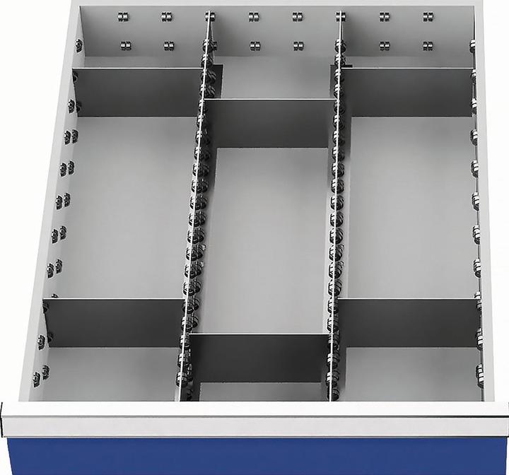 Actual product image HP Autozubehör Drawer partition material Front height 150 mm 2 lengthwise/6 crosswise dividers Drawer width 450 mm (45 cm, 15 cm)