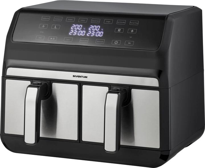 Produktbild Inventum GF800HLD - Dubbele airfryer - Heteluchtfriteuse - Inhoud 2 x 4 liter - Zwart/RVS