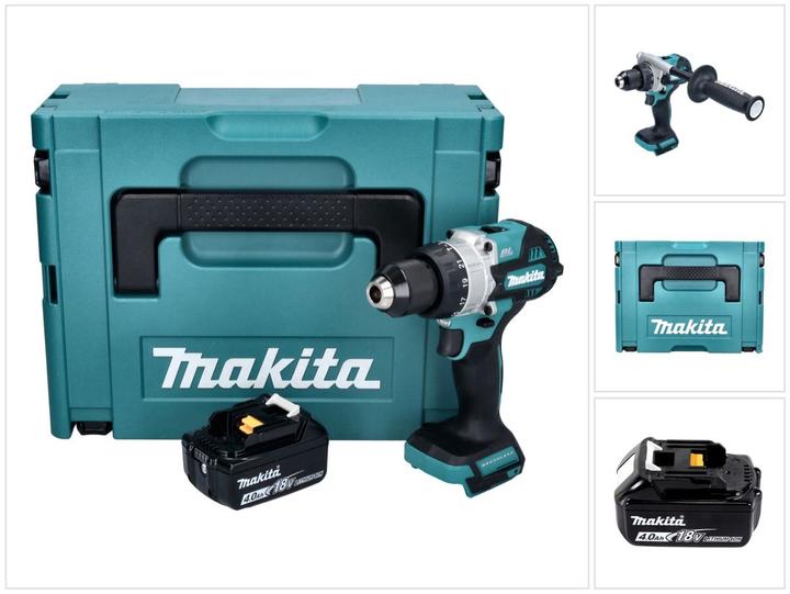 Produktbild Makita DHP 486 M1J Akku Schlagbohrschrauber 18 V 130 Nm Brushless + 1x Akku 4,0 Ah + Makpac - ohne L