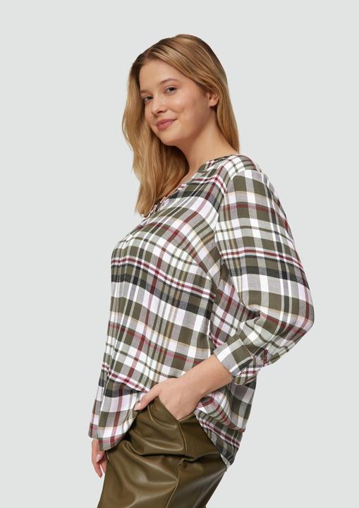 Image du produit S.Oliver Bluse Karierte Bluse aus Viskosemix und Krempel-Detail (52)