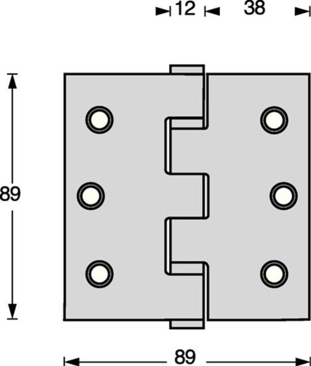 Produktbild Intersteel Kugellagertürscharnier Edelstahl käntig 89x89 mm DIN links / rechts matt ausziehbarer Stift