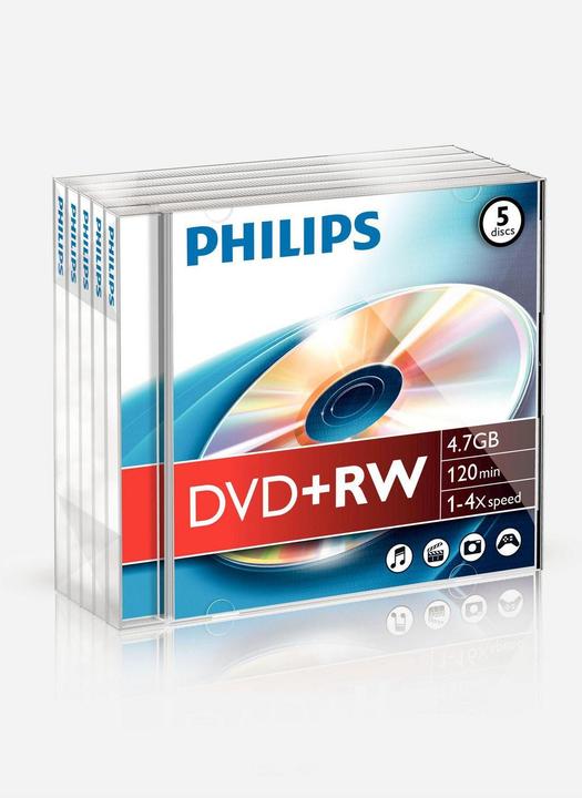 Actual product image Philips 1x5 DVD+RW 4.7GB 4x JC (5x)