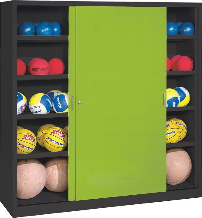 Actual product image C+P Ball cabinet (HxWxD: 195x190x60 cm, with solid sheet metal sliding doors, type 4)