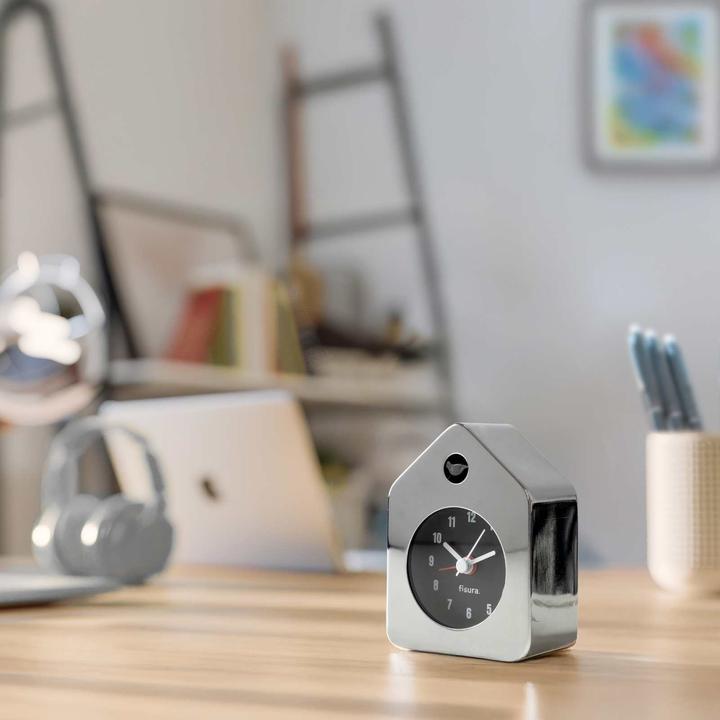 Produktbild Fisura MINI HOUSE ALARM CLOCK chrome