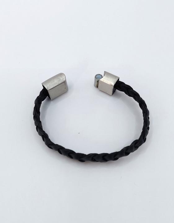 Produktbild Thomss Lederarmband No.01 Little Kinder-/Jugendarmband Schwarz mit Edelstahlverschluss (17.50 cm, Edelstahl, 100% Leder)