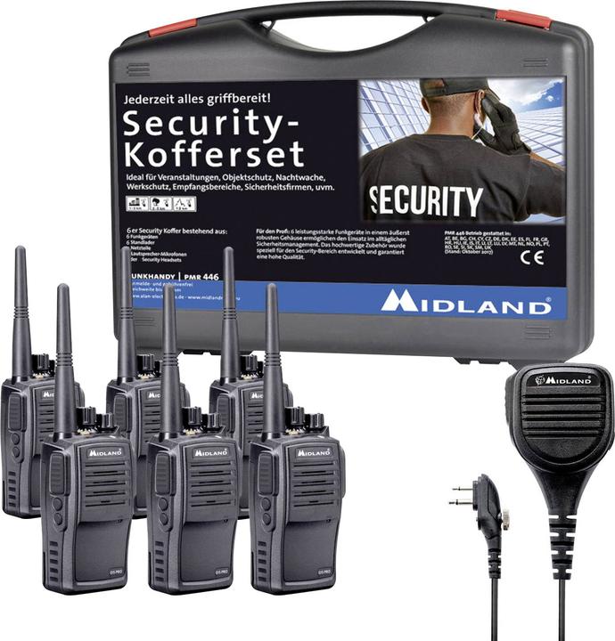 Midland G15 Pro PMR 6er Security incl. MA 25-M C1127.S5 PMR handheld radio