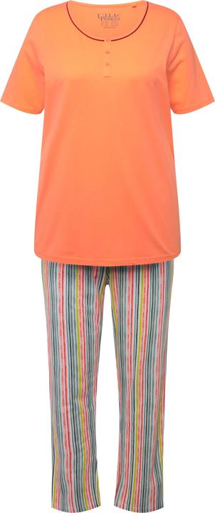 Image du produit Ulla Popken Pyjama à manches courtes, col rond et boutons fantaisie (50, 52)