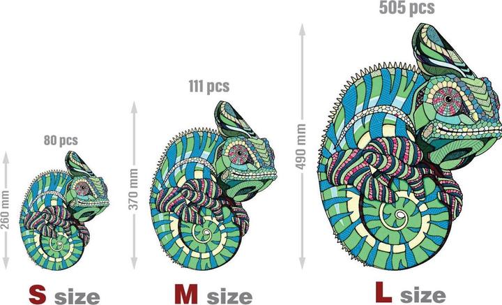 Actual product image Eco Wood Art Chameleon (In a wooden box) (505 pieces)