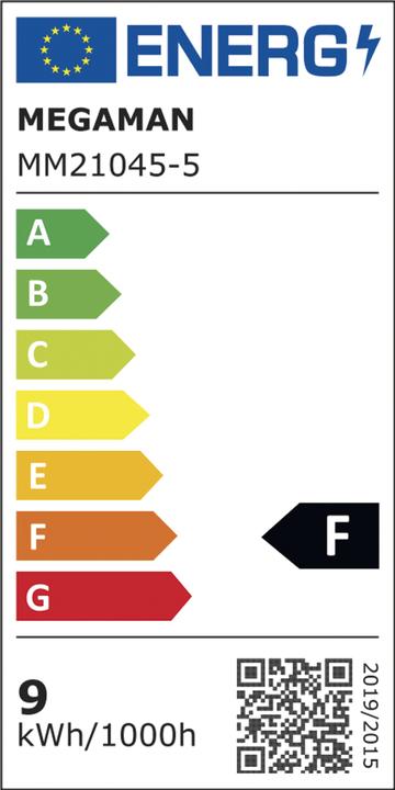 Energie-Label Megaman LED E27 warmGlühlampenform (E27, 8.60 W, 810 lm, 1 x, F)
