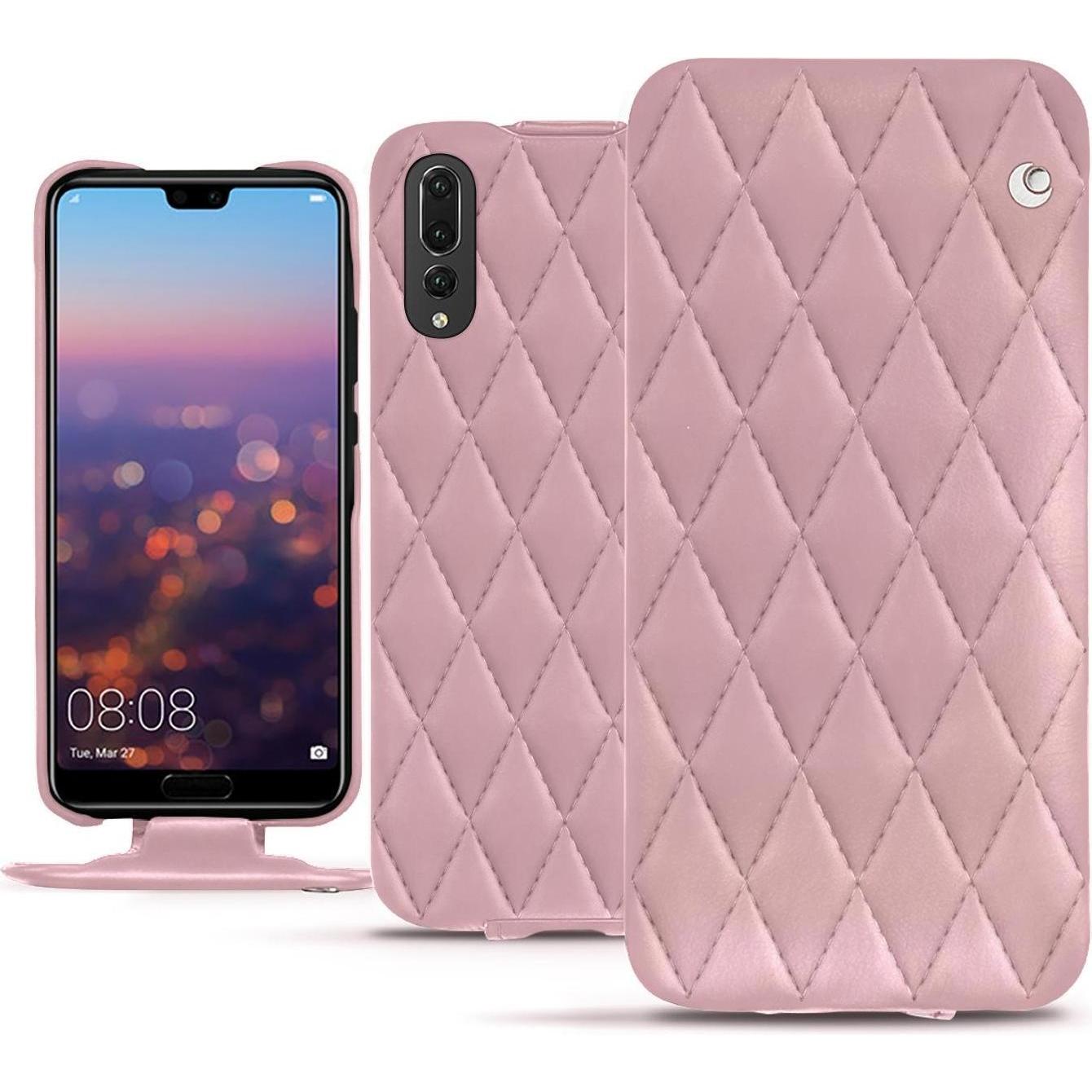 Noreve Lederschutzhülle vertikal (Huawei P20 Pro), Smartphone Hülle, Rosa