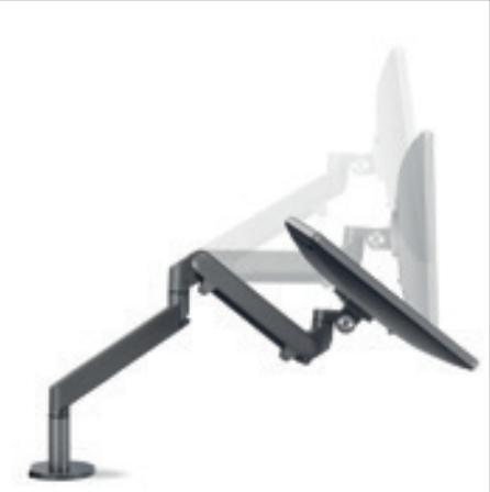 Produktbild Hagor HA Gasliftarm Medium Single fuer 1x 38-81cm Monitor 15-32" neigbar schwenkbar drehbar VESA 100x100 T (Tisch, 32", 9 kg)