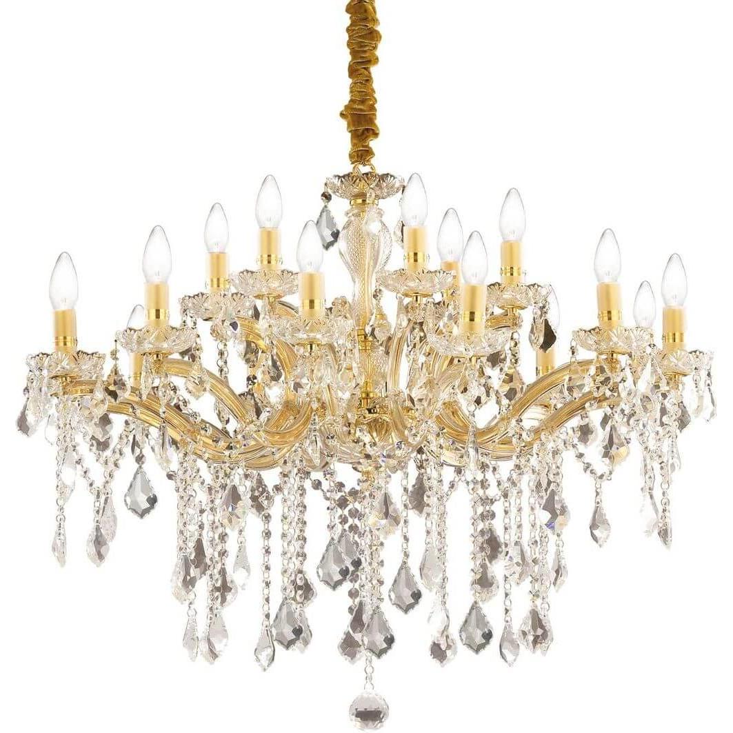 Ideal lux, Pendelleuchte, FLORIAN Pendelleuchte E14 18-fach ⌀860mm dimmbar Gold 075181 (E14)