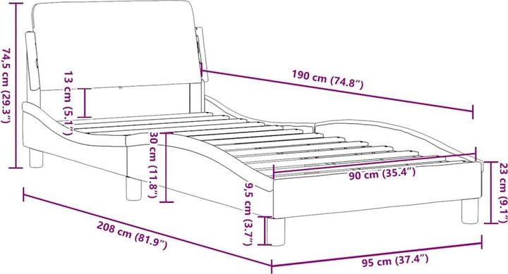 Produktbild vidaXL Bettgestell (90 x 190 cm)