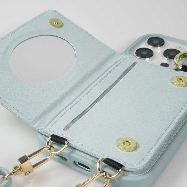 Image du produit PhoneLook Coque Cuir matelassé avec miroir et compartiment carte inclus grande lanière amovible (Apple iPhone 15 Pro)