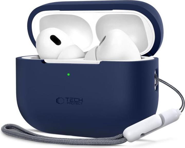 Image du produit Tech-Protect Etui en silicone pour Apple AirPods Pro 1 / 2 - Bleu (Manchon pour casque d'écoute)