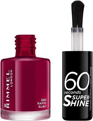 Actual product image Rimmel London 60 Seconds Super Shine (320 Rapid Ruby, Colour paint)