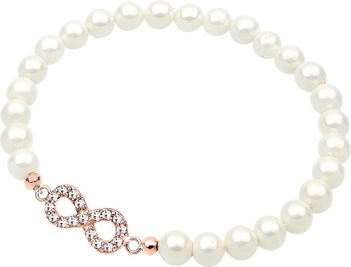 Produktbild Elli Armband Infinity Perle Kristalle 925 Silber (18 cm, Glaskristall, 925er Sterling Silber, Muschelkernperlen, Plastik)
