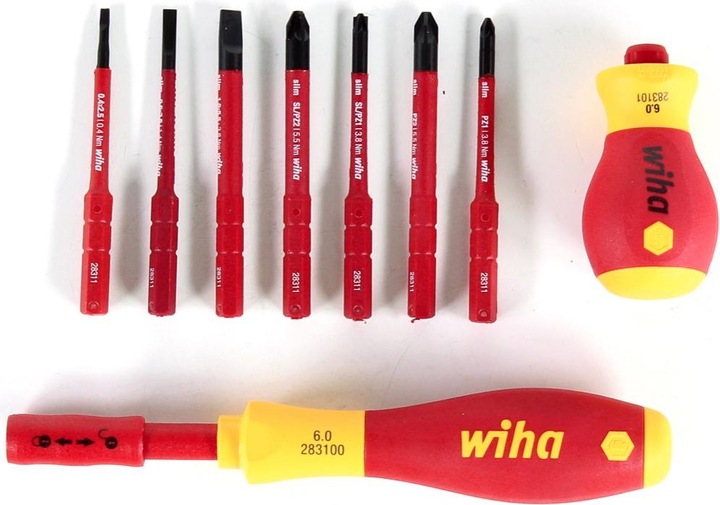 Immagine prodotto Wiha Set di cacciaviti e punte slimVario a taglio Pozidriv PlusMinus/Pozidriv in custodia (Viti con testa a intaglio, Cacciavite a croce PZ)