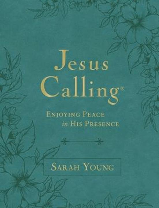 Immagine prodotto Jesus Calling, testo grande in pelle di vitello verde acqua, con testo completo delle Scritture (Inglese, Sarah Giovane, 2024)