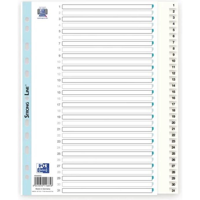 Elba, Ordner Zubehör, Register Strong-Line A4+ hvid 1-31 PP