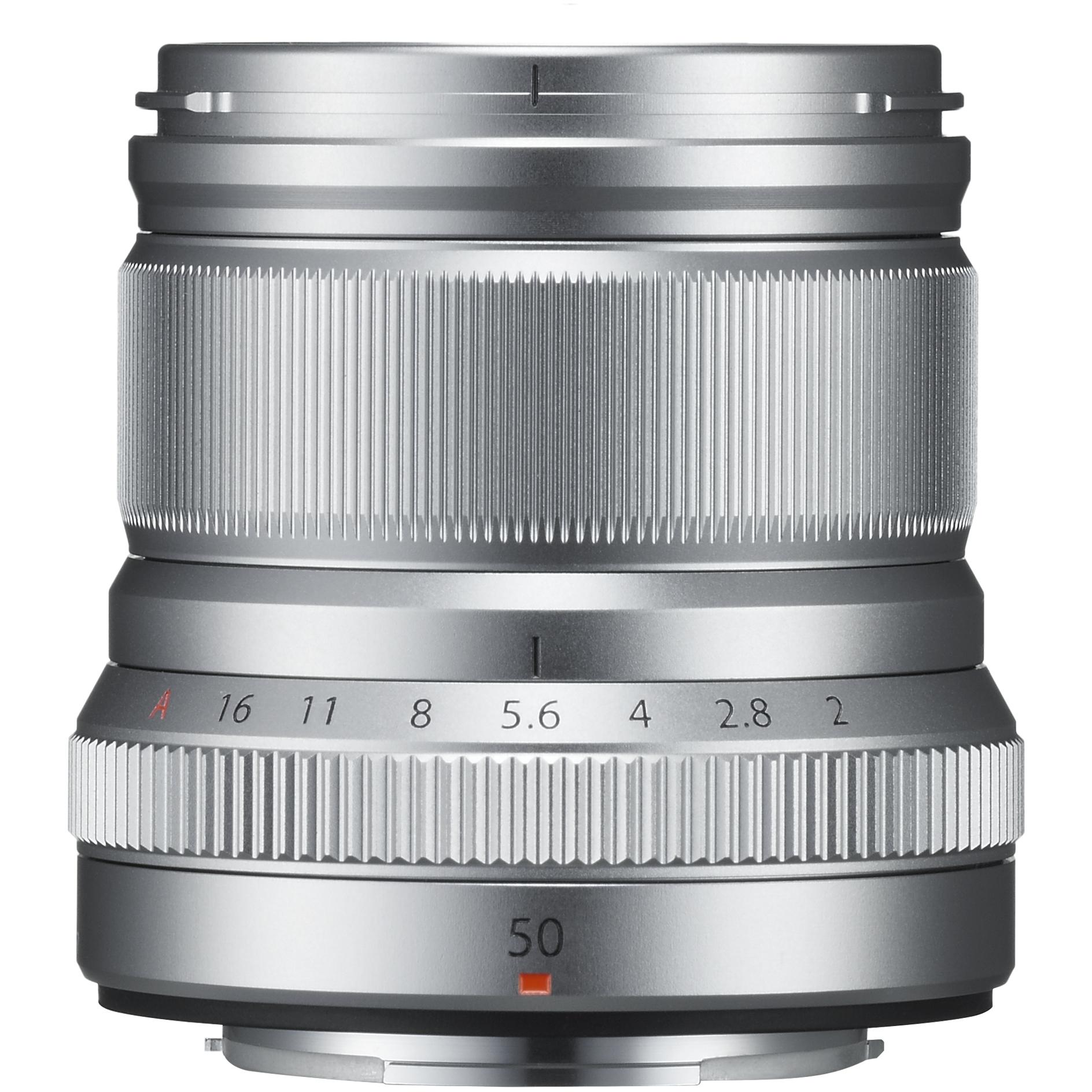 Fujifilm Fujinon XF 50mm f/2 R WR (Fujinon XF, APS-C / DX), Objektiv, Silber