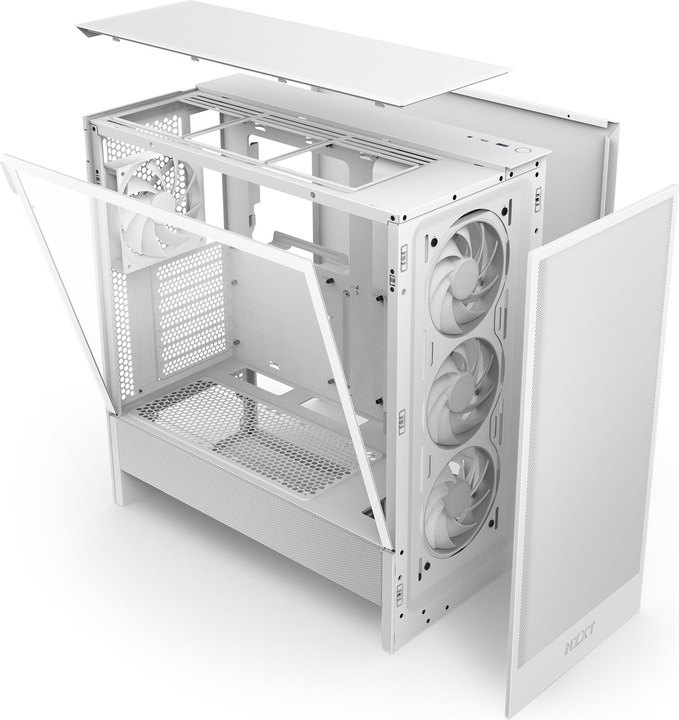 Actual product image NZXT H5 Flow RGB ( 2024 ) (white, tempered glass) (ATX, mATX, E-ATX, Mini-ITX)